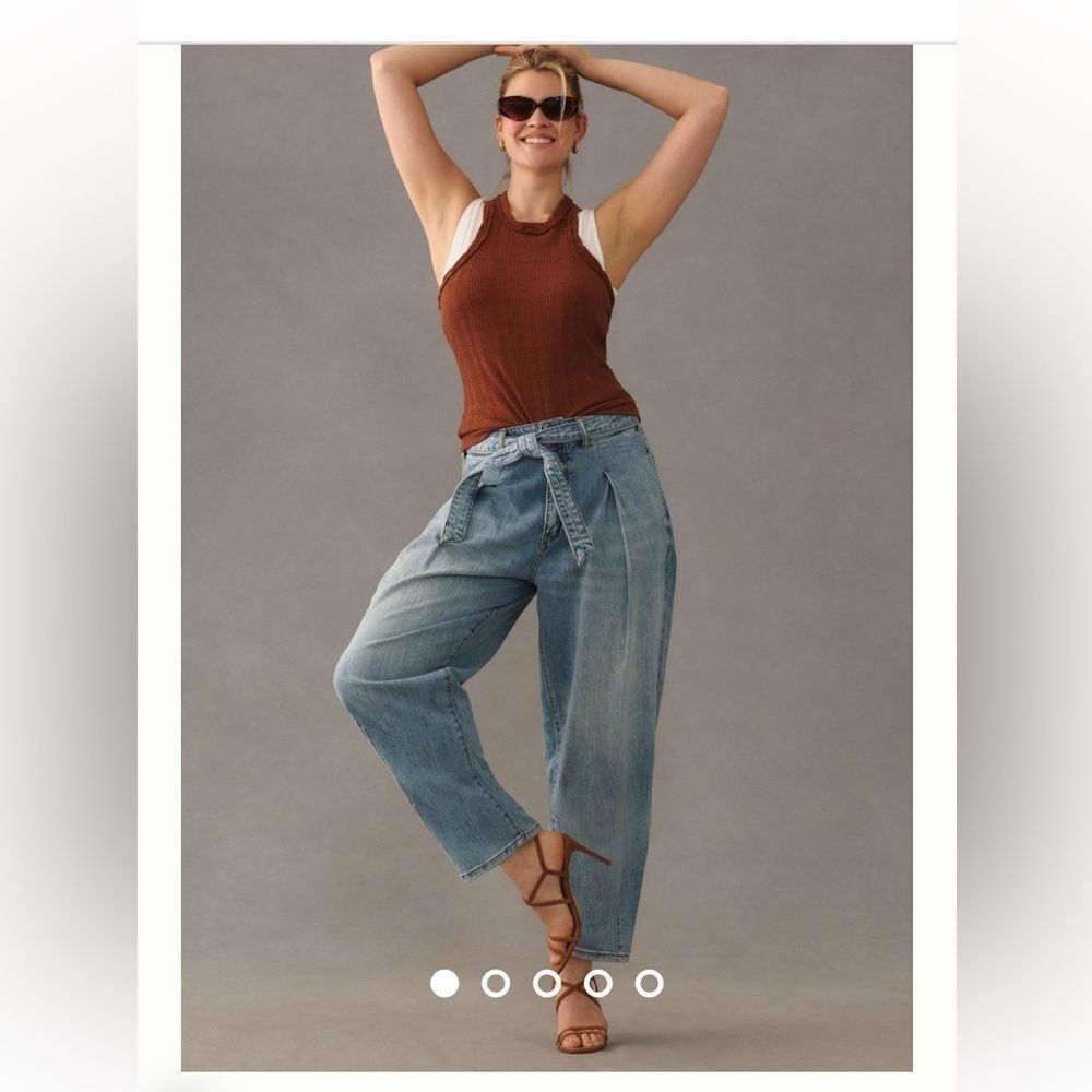 Pilcro Reworked Balloon Mid-Rise Tapered Jeans by Anthropologie 28
VERDANT WASH